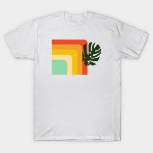 70’s stripes and monstera T-Shirt